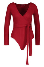 Load image into Gallery viewer, Petite Knitted Wrap Bodysuit
