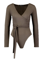 Load image into Gallery viewer, Petite Knitted Wrap Bodysuit
