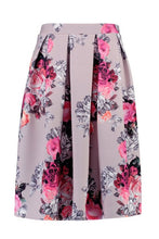 Load image into Gallery viewer, Plus Floral Print Scuba Midi Skirt
