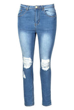 Load image into Gallery viewer, Plus Ripped Knee Stretch Skinny Jean
