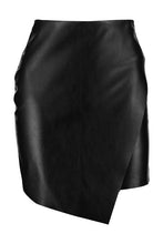 Load image into Gallery viewer, Petite Asymmetric PU Mini Skirt

