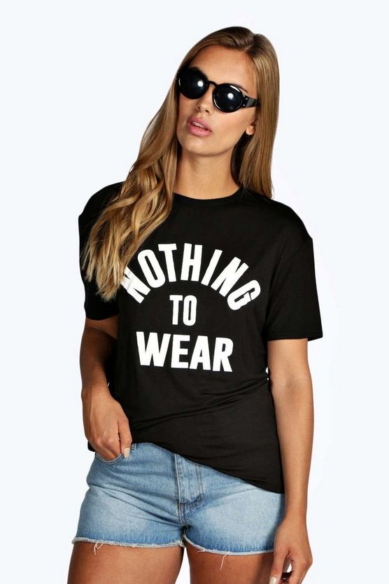 Plus Nothing To Wear Slogan T-Shirt