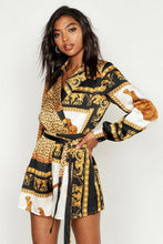 Load image into Gallery viewer, Tall Scarf Print Wrap Playsuit
