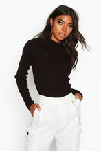 Load image into Gallery viewer, Tall Ribbed Turtle Neck Jumper
