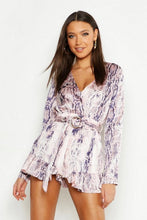 Load image into Gallery viewer, Tall Snake Print Tortoise Shell Buckle Romper
