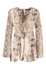 Load image into Gallery viewer, Tall Snake Print Tortoise Shell Buckle Romper
