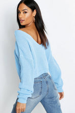 Load image into Gallery viewer, Tall V Back Crop Sweater

