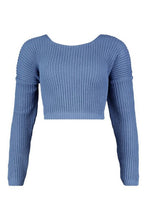 Load image into Gallery viewer, Tall V Back Crop Sweater
