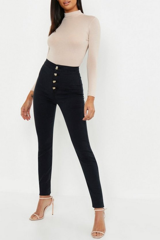 Tall Horn Button Skinny Jean