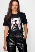 Load image into Gallery viewer, Tall French Slogan Face Print T-Shirt

