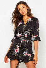 Load image into Gallery viewer, Tall Floral Ruffle Detail Romper
